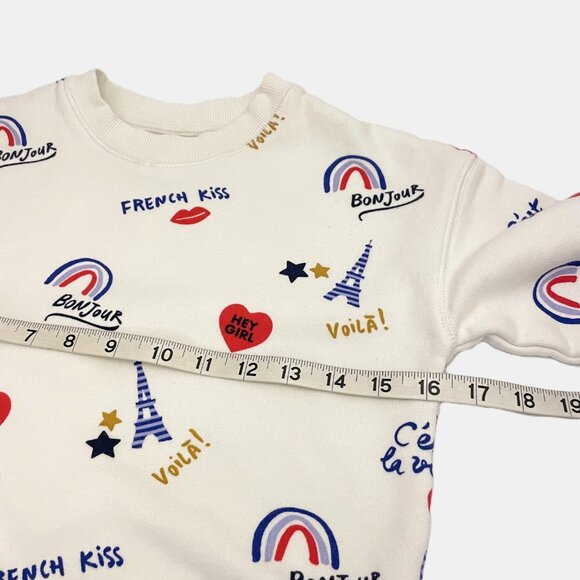 Monoprix Paris Themed Graphic Sweatshirt Girl's 10 - Picture 7 of 10